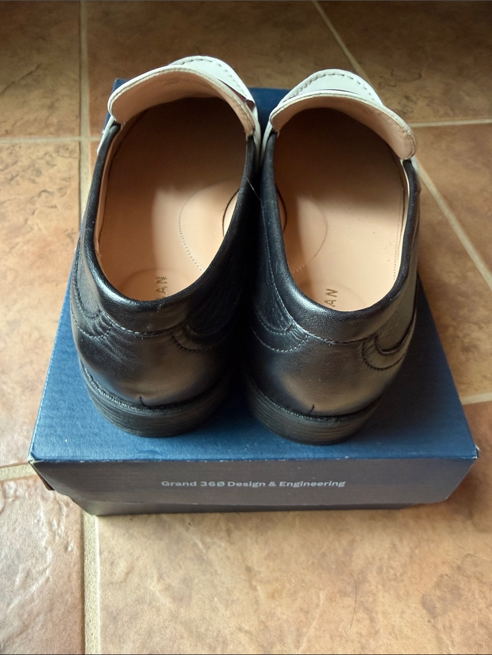 Cole Haan Black, White & Burgundy Kiltie Penny Loafers - Picture 2 of 5